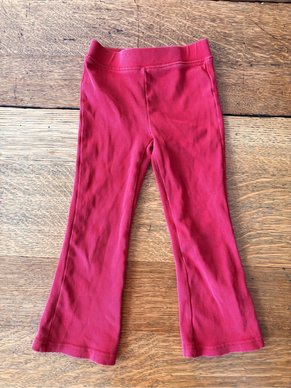Hanna Andersson Raspberry Ribbed Flare Leggings